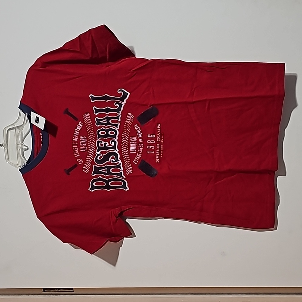 New GAP Short Sleeve Red Tee Shirt Baseball Sz XXL 14 16